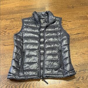 Aqua Shiny Black Puffer Vest